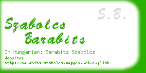 szabolcs barabits business card